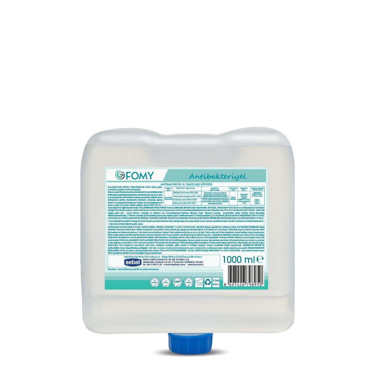 FOMY Sensörlü 1000 ml Antibakteriyel Köpük Sabun 9lu Koli