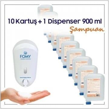 FOMY Saç ve Vücut Köpük Şampuan 10 Kartuş + 1 Dispenser 900 ml