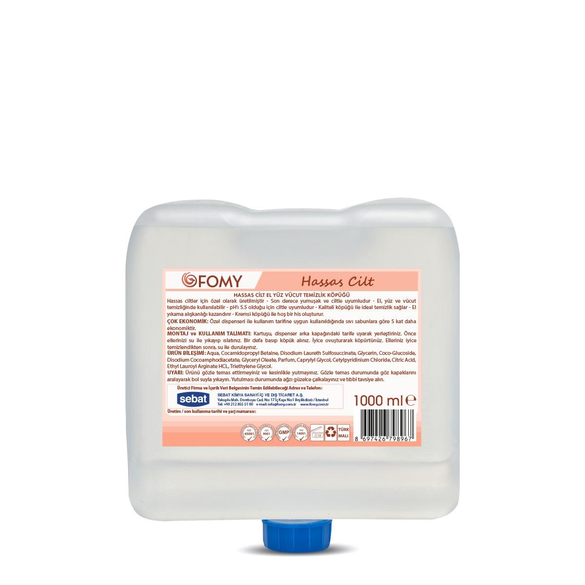 FOMY Sensörlü 1000 ml Hassas Cilt Köpük Sabun 9'lu Koli