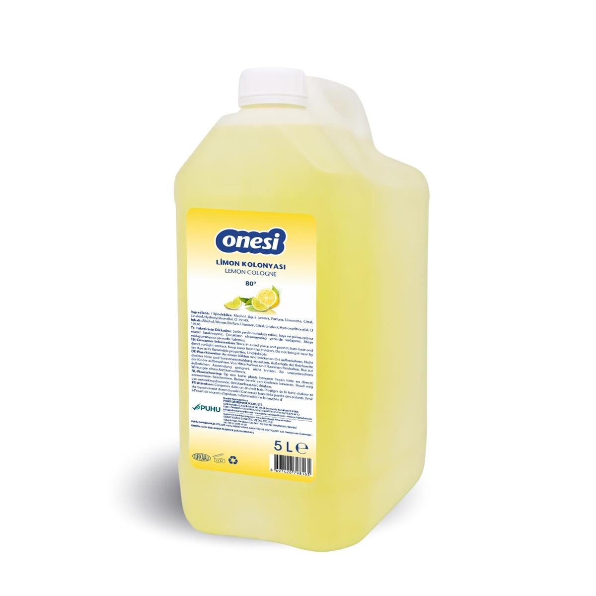 ONESİ Limon Kolonyası 80 Derece 5 Lt
