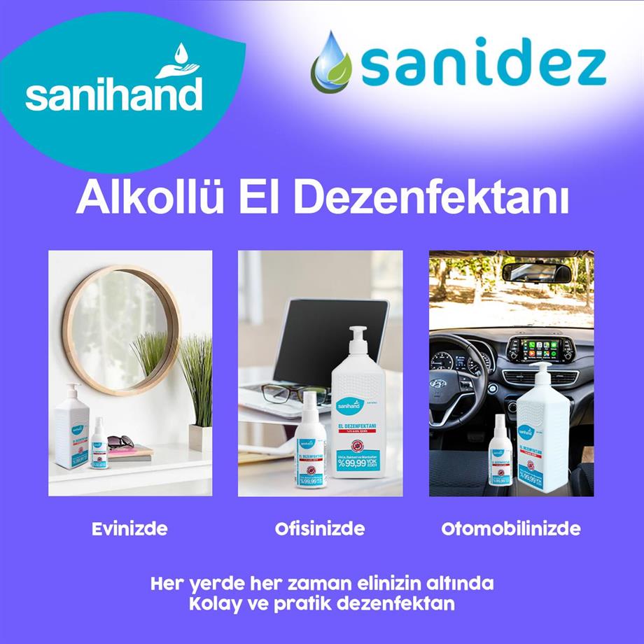 SANİDEZ Sanihand 1 Lt Alkollü El ve Cilt Dezenfektanı | Puhumarket