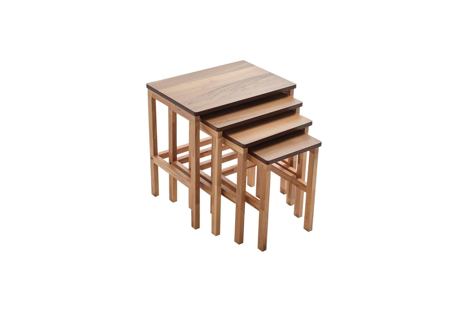 133 Ahşap 4lü Zigon Sehpa Seti