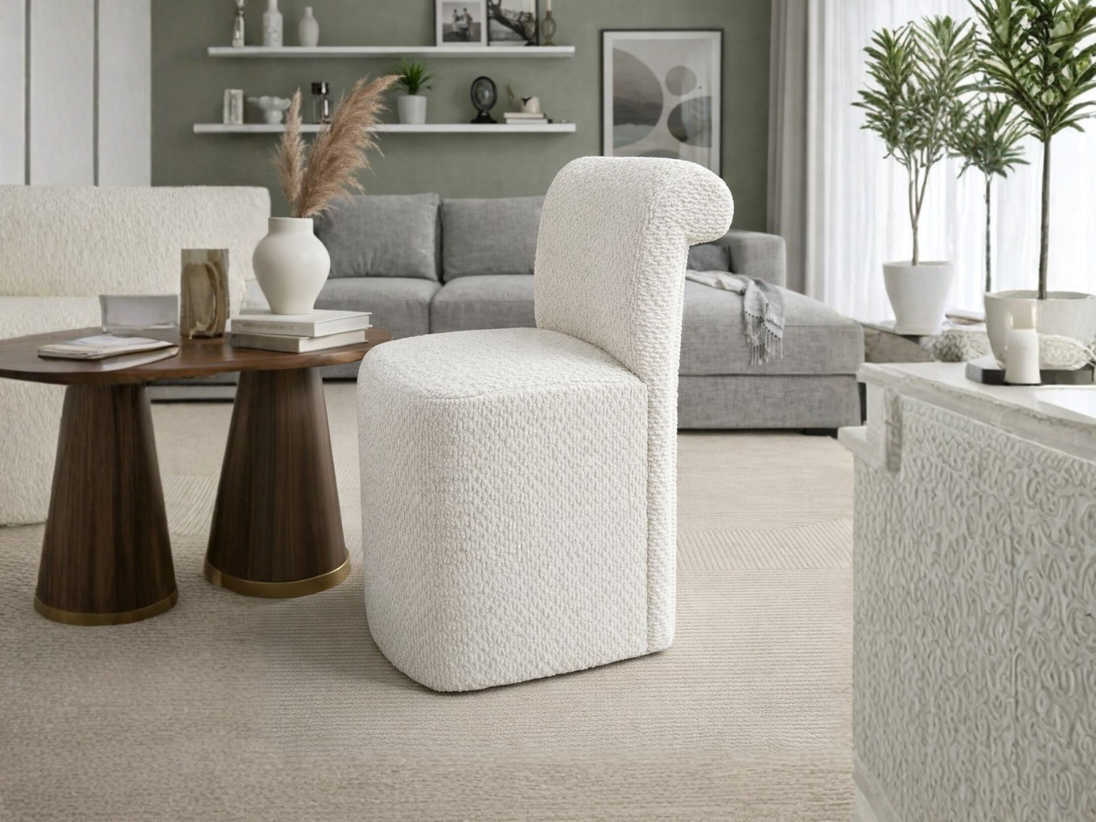 Lora Modern Silinebilir Kumaşlı Sırtlı Puf 