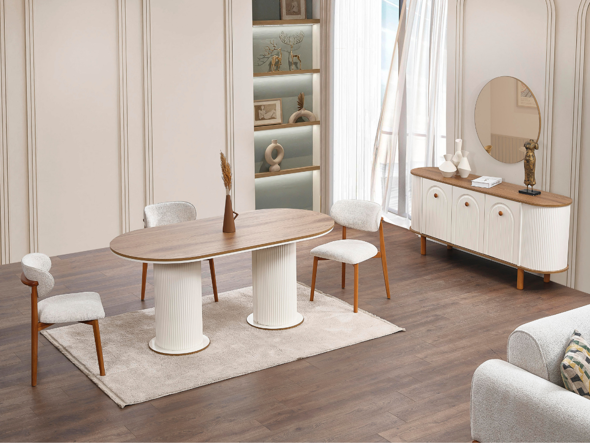 Oslo Mdf Bohem Yemek Odası Takımı