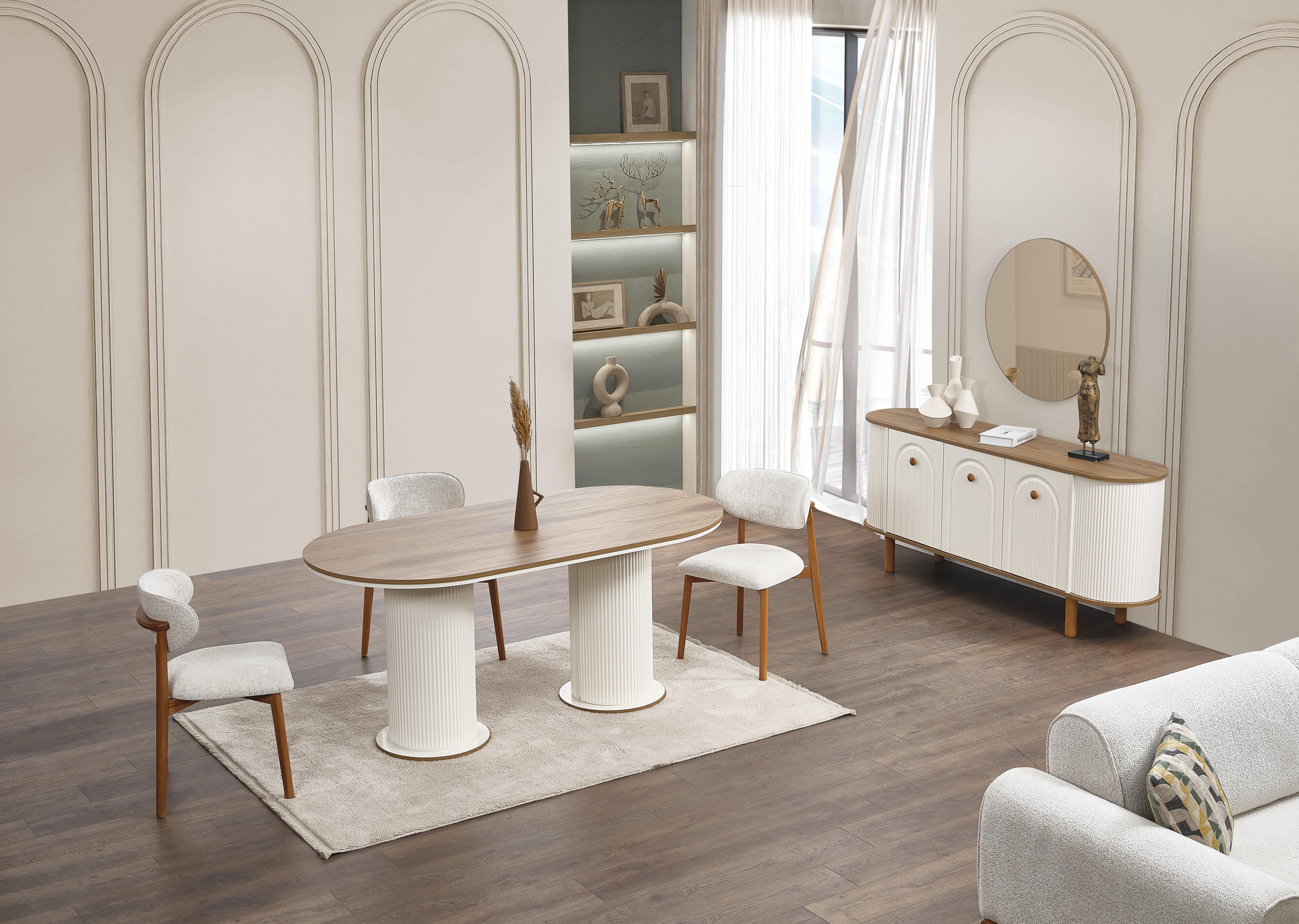 Oslo Mdf Bohem Yemek Odası Takımı