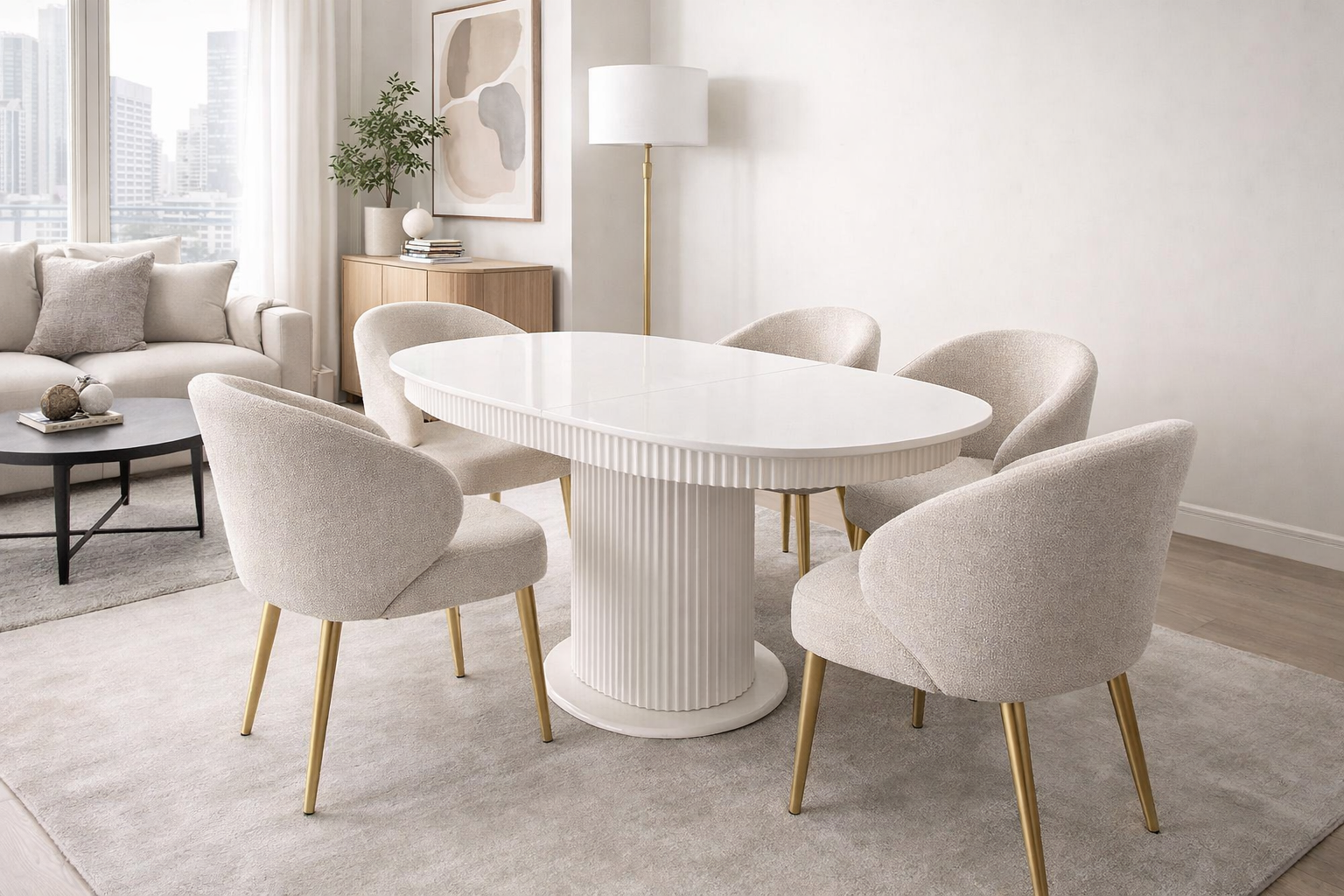 Stone Mdf Mermer Desenli Masa Sandalye