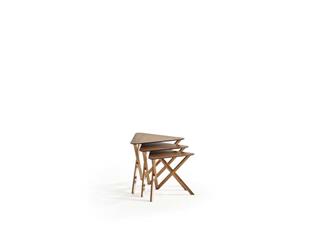  121 Ahşap 3lü Zigon Sehpa Seti