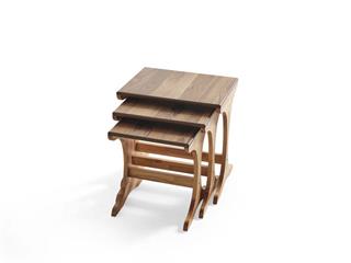  124 Ahşap 3lü Zigon Sehpa Seti