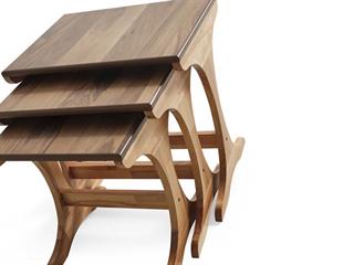  124 Ahşap 3lü Zigon Sehpa Seti