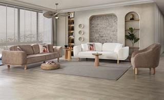  Bohem Ahşap Yataklı Koltuk Takımı