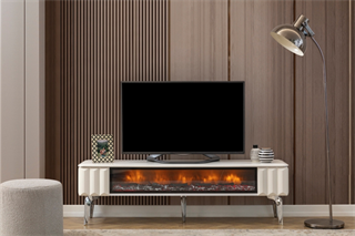  Uno Beyaz Şomineli Tv Ünitesi