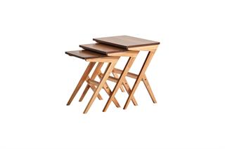 103 Ahşap 3lü Zigon Sehpa Seti