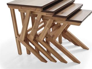 111 Ahşap 4lü Zigon Sehpa Seti