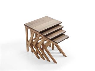 111 Ahşap 4lü Zigon Sehpa Seti