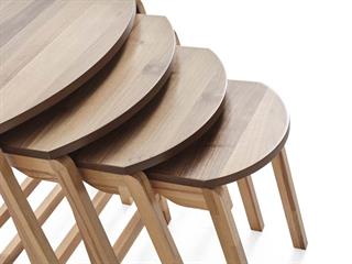 113 Ahşap 4lü Zigon Sehpa Seti