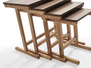 114 Ahşap 4lü Zigon Sehpa Seti