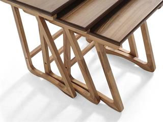 116 Ahşap 3lü Zigon Sehpa Seti