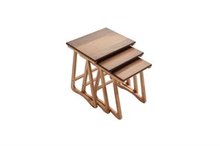 116 Ahşap 3lü Zigon Sehpa Seti