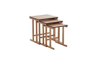 117 Ahşap 3lü Zigon Sehpa Seti