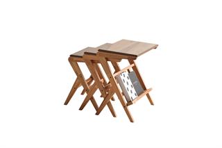 125 Ahşap 3lü Zigon Sehpa Seti