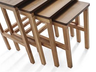 133 Ahşap 4lü Zigon Sehpa Seti