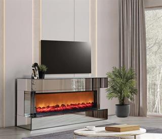 Aren Komple Ayna Şömineli Tv Ünitesi Bluetooth Bağlantılı Kumandalı Renk Seçenekli