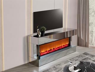 Aren Komple Ayna Şömineli Tv Ünitesi Bluetooth Bağlantılı Kumandalı Renk Seçenekli