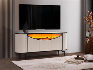 Aspendos Mdf Şömineli Konsol Blueooth ve Renk Değişimli