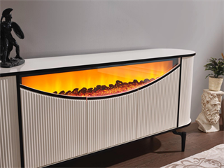 Aspendos Mdf Şömineli Konsol Blueooth ve Renk Değişimli