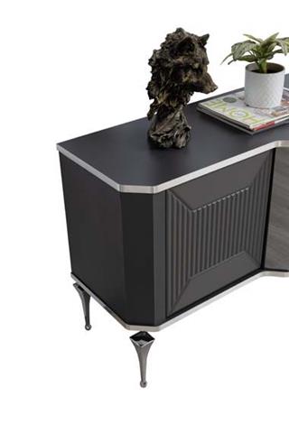 Belgrad Antrasit Şömineli Tv Ünitesi Bluetooth Bağlantılı Kumandalı Renk Seçenekli