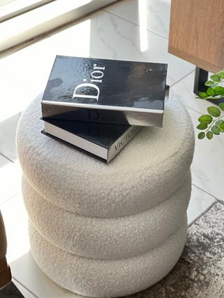 Bubble Teddy Kumaşlı Yuvarlak Puf