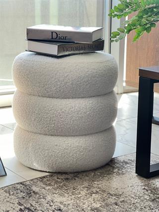 Bubble Teddy Kumaşlı Yuvarlak Puf