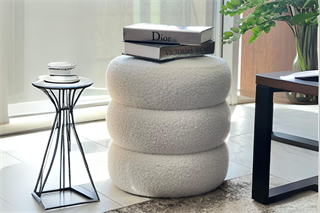 Bubble Teddy Kumaşlı Yuvarlak Puf