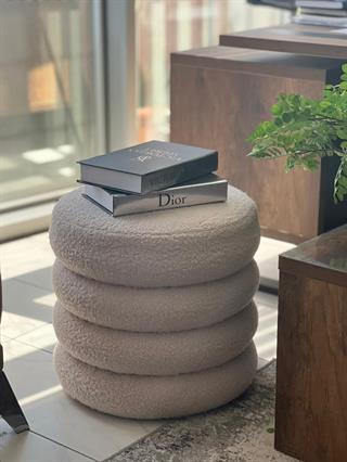 Bubble V2 Teddy Kumaşlı Lüks Modern Yuvarlak Puf