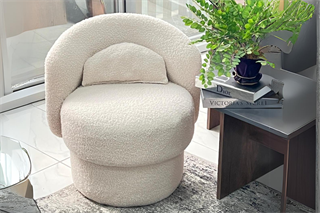 Bukle Modern Berjer Beyaz 