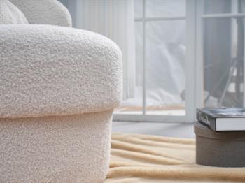 Bukle Modern Berjer Beyaz 