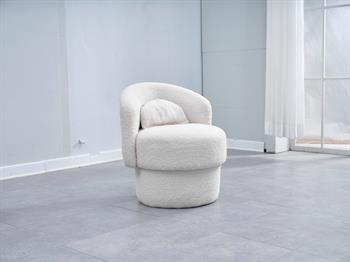 Bukle Modern Berjer Beyaz 