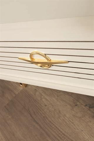 Clas Beyaz-Gold Çekmeceli Tv Ünitesi