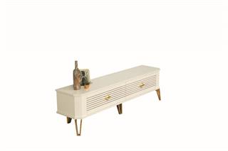 Clas Beyaz-Gold Çekmeceli Tv Ünitesi