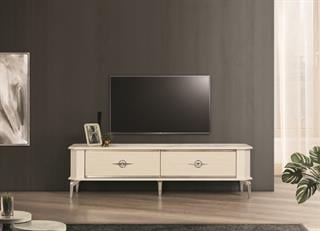 Clas Beyaz-Gümüş Çekmeceli Tv Ünitesi