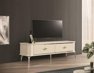 Clas Beyaz-Gümüş Çekmeceli Tv Ünitesi