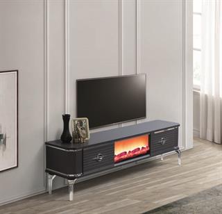 Clas L  Antrasit Şömineli 2 Çekmeceli Tv Ünitesi