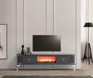 Clas L  Antrasit Şömineli 2 Çekmeceli Tv Ünitesi