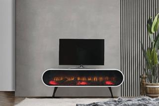 DUO 180 Cm Şömineli Tv Ünitesi Beyaz