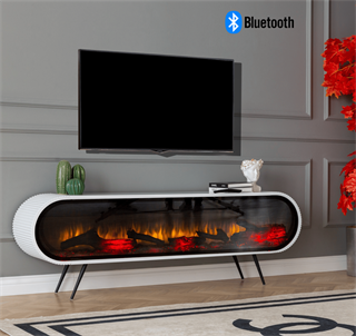 DUO 180 Cm Şömineli Tv Ünitesi Beyaz