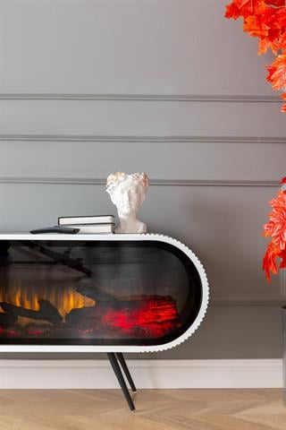 DUO Şömineli Tv Ünitesi Beyaz