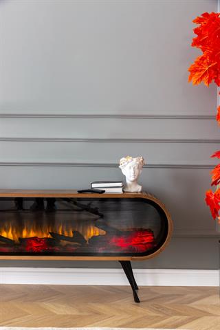 DUO Şömineli Tv Ünitesi Ceviz