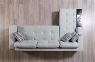 Elit Yataklı Gri Köşe Koltuk Takımı