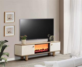 Madrid Bohem Şömineli 2 Kapaklı Tv Ünitesi