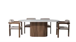 Marina Mdf Mermer Baskı Masa Sandalye